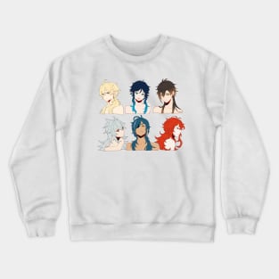 Long-Haired Genshin Impact Boys With Their Hair Down Clean Version Crewneck Sweatshirt